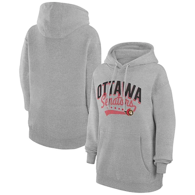 Women's G-III 4Her by Carl Banks Gray Ottawa Senators Filigree Logo Pullover Hoodie