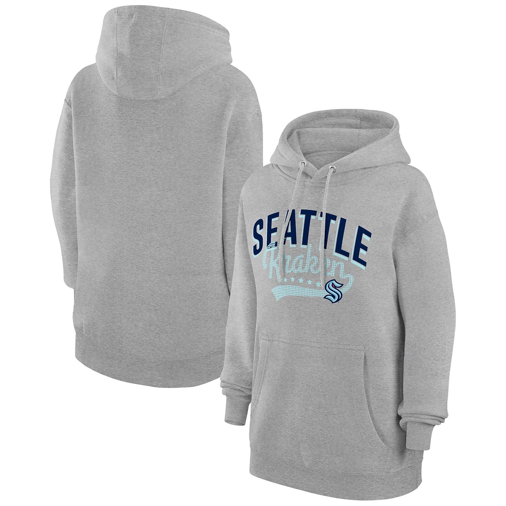 Women's G-III 4Her by Carl Banks Gray Seattle Kraken Filigree Logo Pullover Hoodie