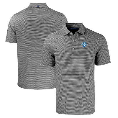 Men's Cutter & Buck /White Indiana State Sycamores Forge Eco Double Stripe Stretch Recycled Polo