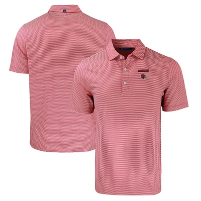 Men's Cutter & Buck Red Louisville Cardinals Forge Eco Double Stripe Stretch Recycled Polo