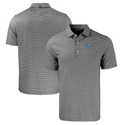 Men's Cutter & Buck Black/White MTSU Blue Raiders Forge Eco Double Stripe Stretch Recycled Polo