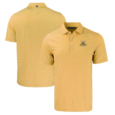 Men's Cutter & Buck Gold/White North Carolina A&T Aggies Forge Eco Double Stripe Stretch Recycled Polo