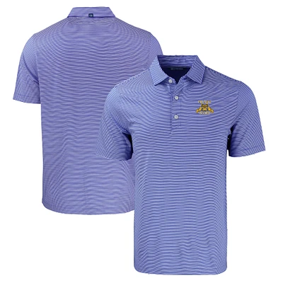 Men's Cutter & Buck Blue North Carolina A&T Aggies Forge Eco Double Stripe Stretch Recycled Polo
