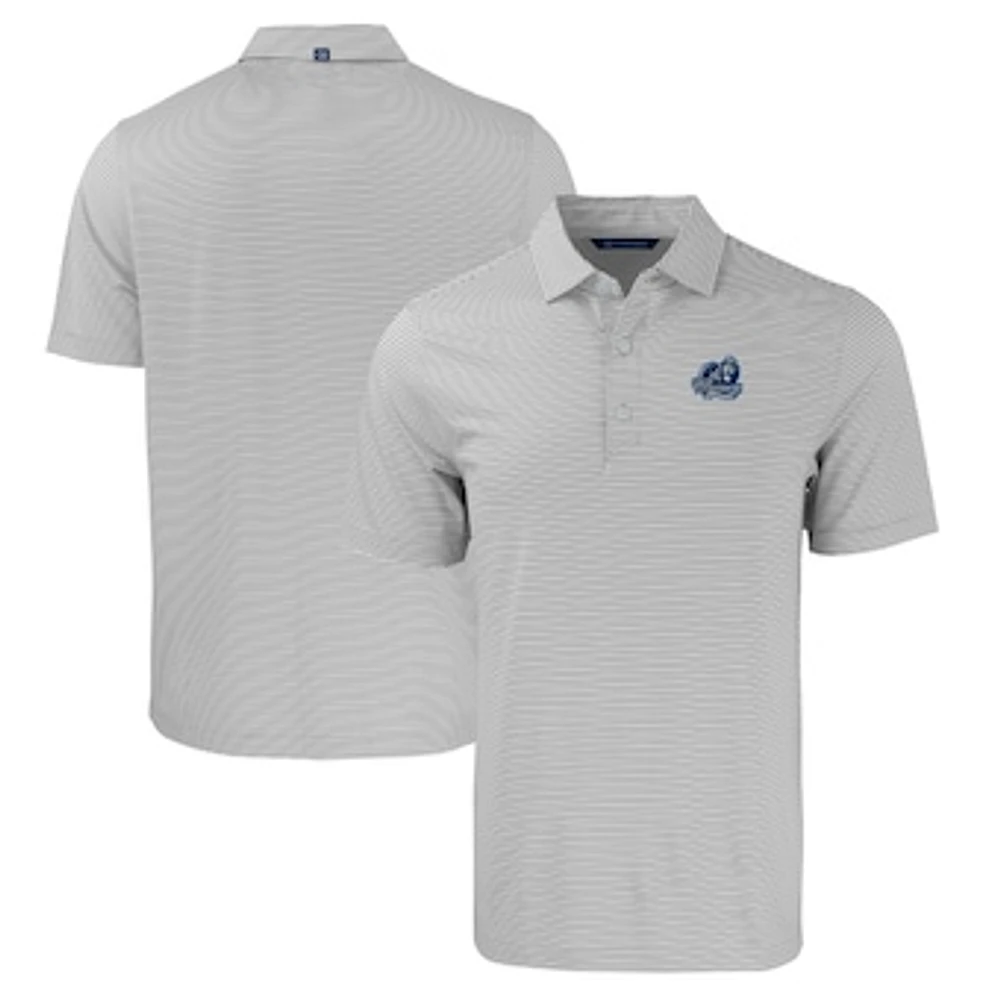 Men's Cutter & Buck Gray/White Old Dominion Monarchs Forge Eco Double Stripe Stretch Recycled Polo