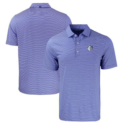 Men's Cutter & Buck Blue Saint Louis Billikens Forge Eco Double Stripe Stretch Recycled Polo