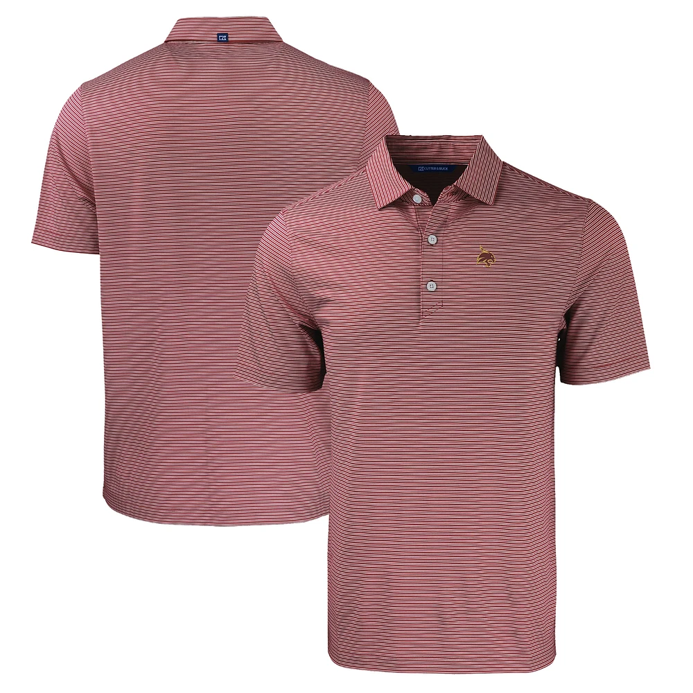 Men's Cutter & Buck Maroon Texas State Bobcats Forge Eco Double Stripe Stretch Recycled Polo