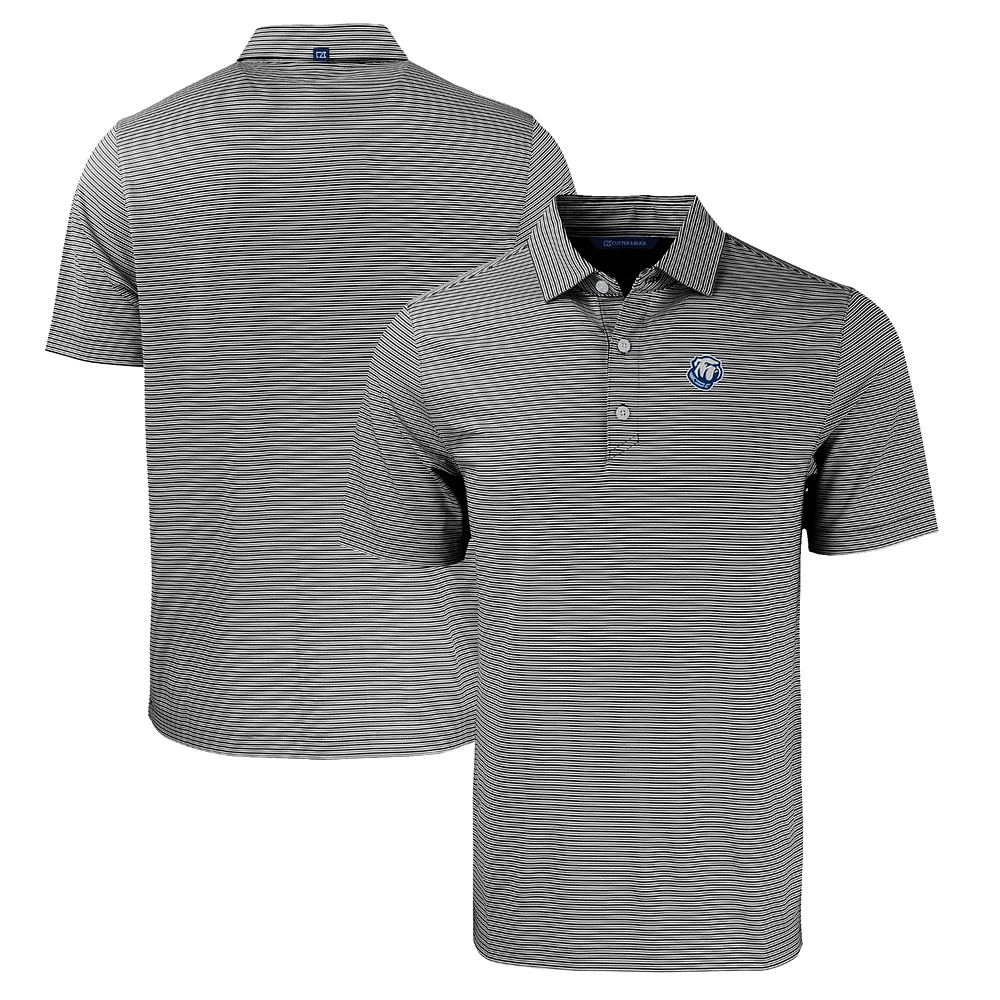 Men's Cutter & Buck /White Citadel Bulldogs Forge Eco Double Stripe Stretch Recycled Polo