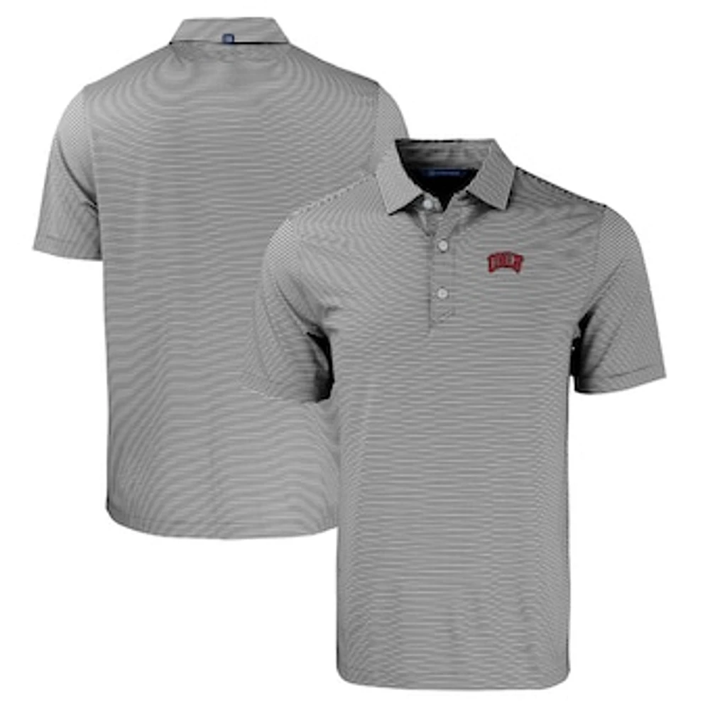 Men's Cutter & Buck Black/White UNLV Rebels Forge Eco Double Stripe Stretch Recycled Polo