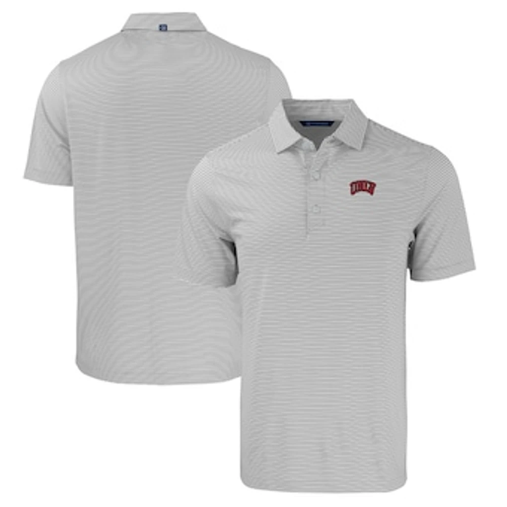 Men's Cutter & Buck Gray/White UNLV Rebels Forge Eco Double Stripe Stretch Recycled Polo