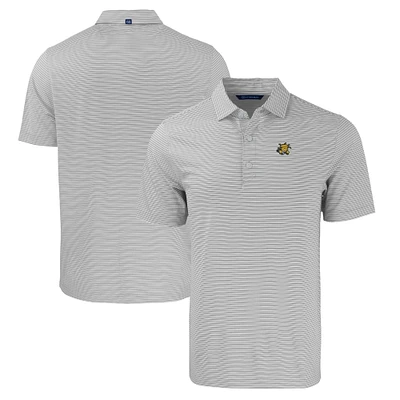 Men's Cutter & Buck Gray/White Wichita State Shockers Forge Eco Double Stripe Stretch Recycled Polo