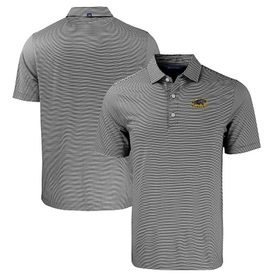 Men's Cutter & Buck Black/White Wisconsin-Milwaukee Panthers Forge Eco Double Stripe Stretch Recycled Polo