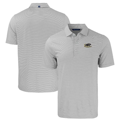 Men's Cutter & Buck Gray/White Wisconsin-Milwaukee Panthers Forge Eco Double Stripe Stretch Recycled Polo