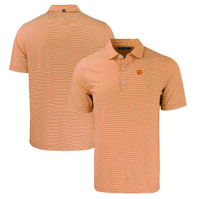 Men's Cutter & Buck Orange Clemson Tigers Forge Eco Double Stripe Stretch Recycled Polo
