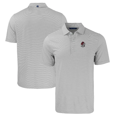 Men's Cutter & Buck Gray/White Georgia Bulldogs Forge Eco Double Stripe Stretch Recycled Polo