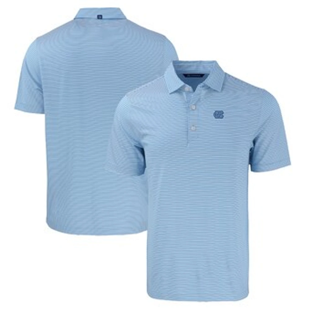 Men's Cutter & Buck Carolina Blue North Tar Heels Forge Eco Double Stripe Stretch Recycled Polo