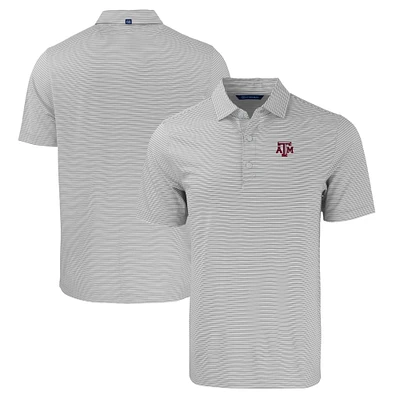 Men's Cutter & Buck Gray/White Texas A&M Aggies Forge Eco Double Stripe Stretch Recycled Polo