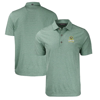 Men's Cutter & Buck Heather Green UNC Wilmington Seahawks Forge Eco Heathered Stripe Stretch Recycled Polo