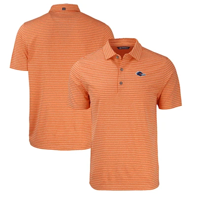 Men's Cutter & Buck Heather Orange UTSA Roadrunners Forge Eco Heathered Stripe Stretch Recycled Polo