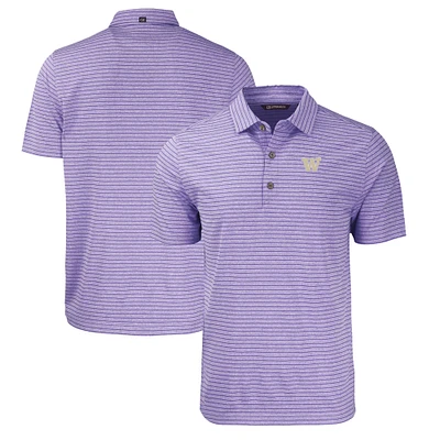 Men's Cutter & Buck Heather Purple Washington Huskies Forge Eco Heathered Stripe Stretch Recycled Polo
