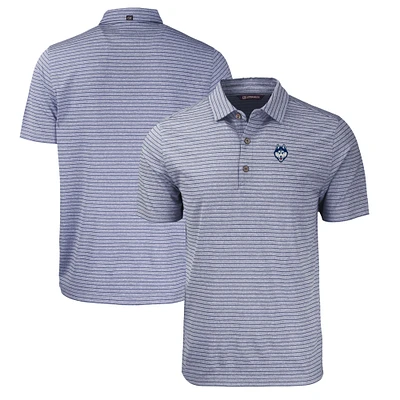 Men's Cutter & Buck Heather Navy UConn Huskies Forge Eco Heathered Stripe Stretch Recycled Polo