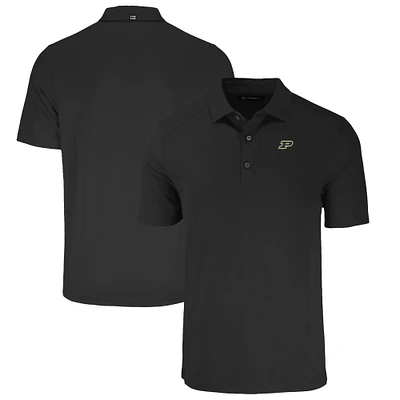 Men's Cutter & Buck Black Purdue Boilermakers Forge Eco Stretch Recycled Polo