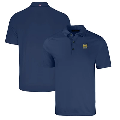 Men's Cutter & Buck Heather Navy Quinnipiac Bobcats Forge Eco Stretch Recycled Polo