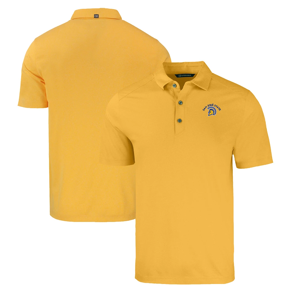 Men's Cutter & Buck Gold San Jose State Spartans Forge Eco Stretch Recycled Polo