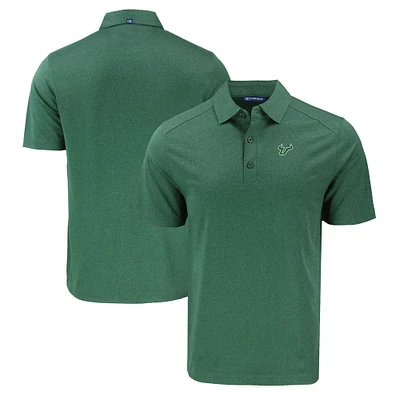 Men's Cutter & Buck Heather Green South Florida Bulls Forge Eco Stretch Recycled Polo