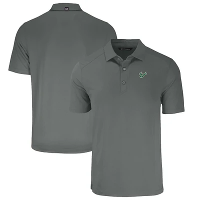 Men's Cutter & Buck Gray South Florida Bulls Forge Eco Stretch Recycled Polo
