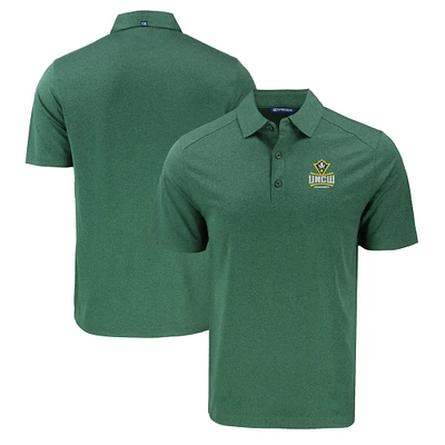 Men's Cutter & Buck Heather Green UNC Wilmington Seahawks Forge Eco Stretch Recycled Polo