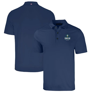 Men's Cutter & Buck Heather Navy UNC Wilmington Seahawks Forge Eco Stretch Recycled Polo