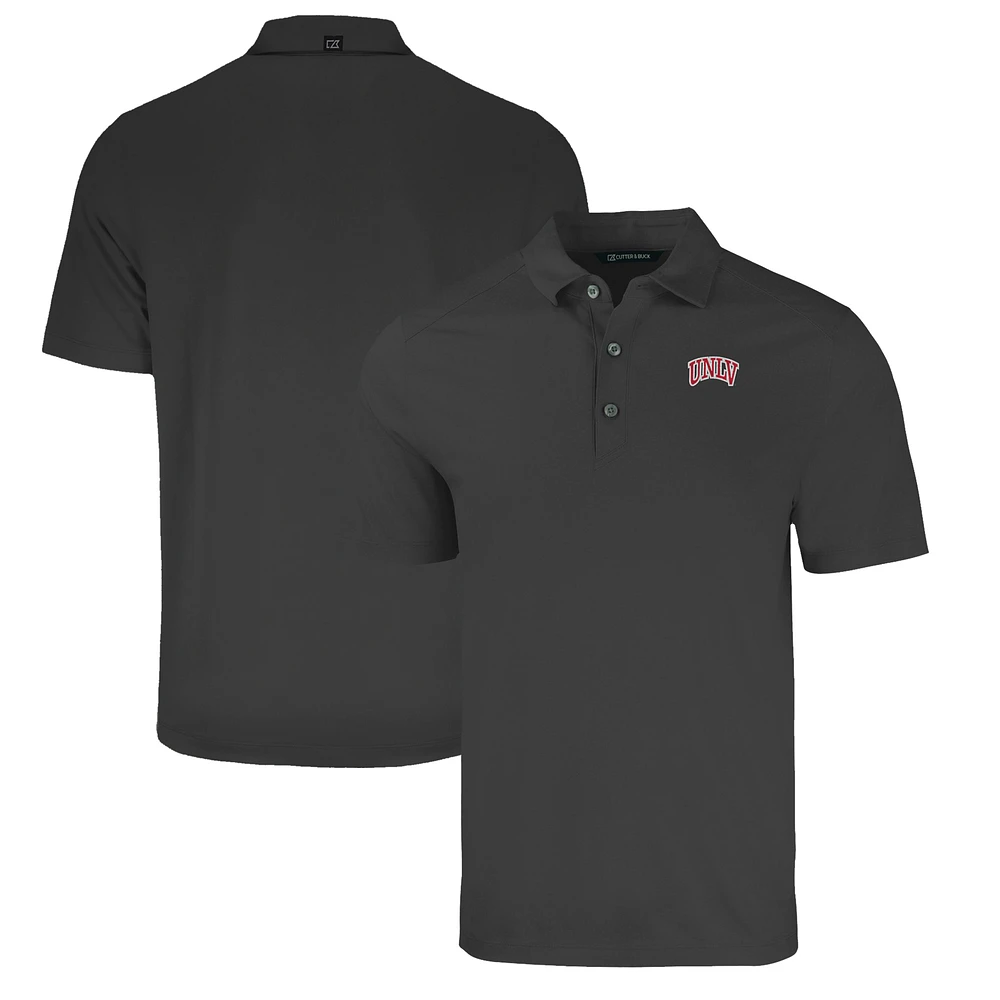 Men's Cutter & Buck Heather Black UNLV Rebels Forge Eco Stretch Recycled Polo