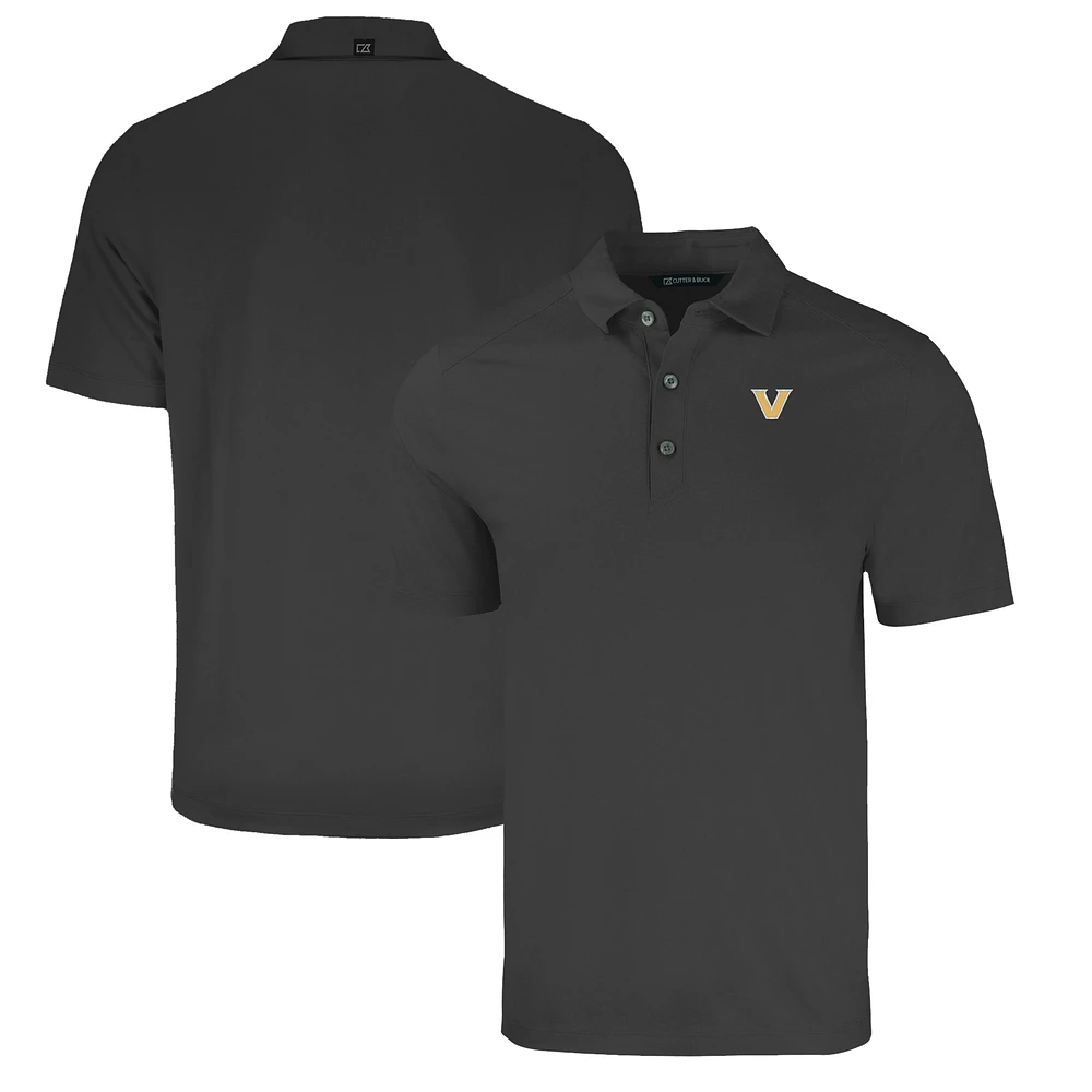 Men's Cutter & Buck Heather Black Vanderbilt Commodores Forge Eco Stretch Recycled Polo