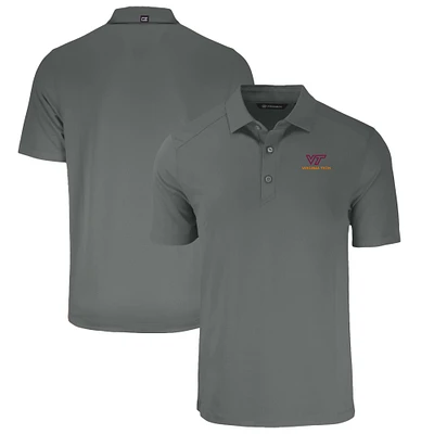 Men's Cutter & Buck Gray Virginia Tech Hokies Forge Eco Stretch Recycled Polo