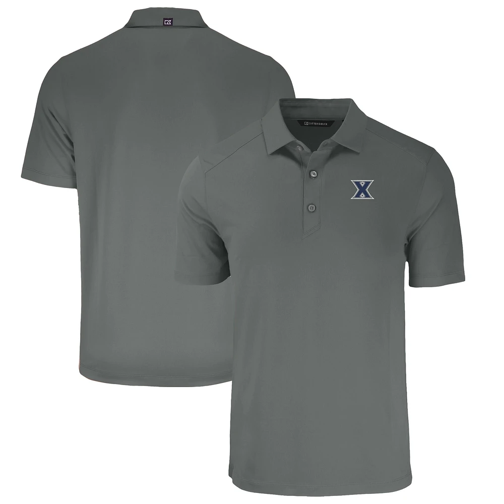 Men's Cutter & Buck Gray Xavier Musketeers Forge Eco Stretch Recycled Polo