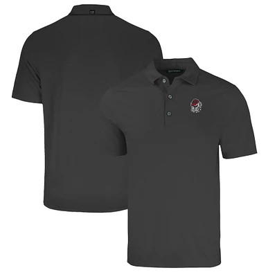 Men's Cutter & Buck Heather Black Georgia Bulldogs Forge Eco Stretch Recycled Polo