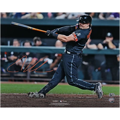 Adley Rutschman Baltimore Orioles Autographed 16" x 20" City Connect Jersey Swing Photograph