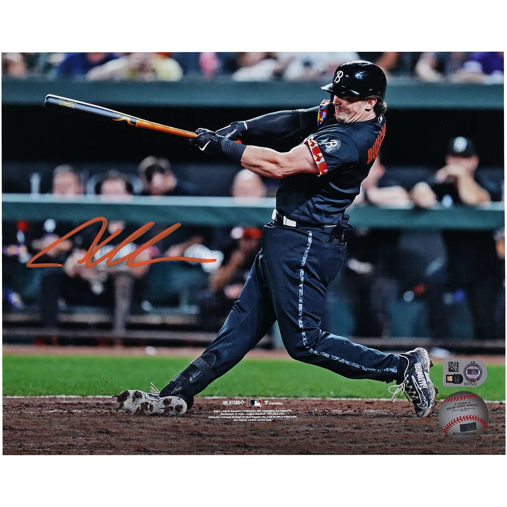 Adley Rutschman Baltimore Orioles Autographed 8" x 10" City Connect Jersey Swing Photograph