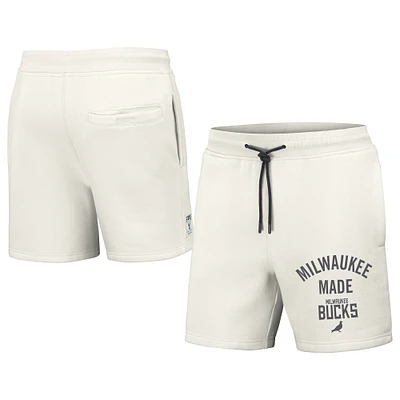 Men's NBA x Staple Cream Milwaukee Bucks Heavyweight Fleece Shorts