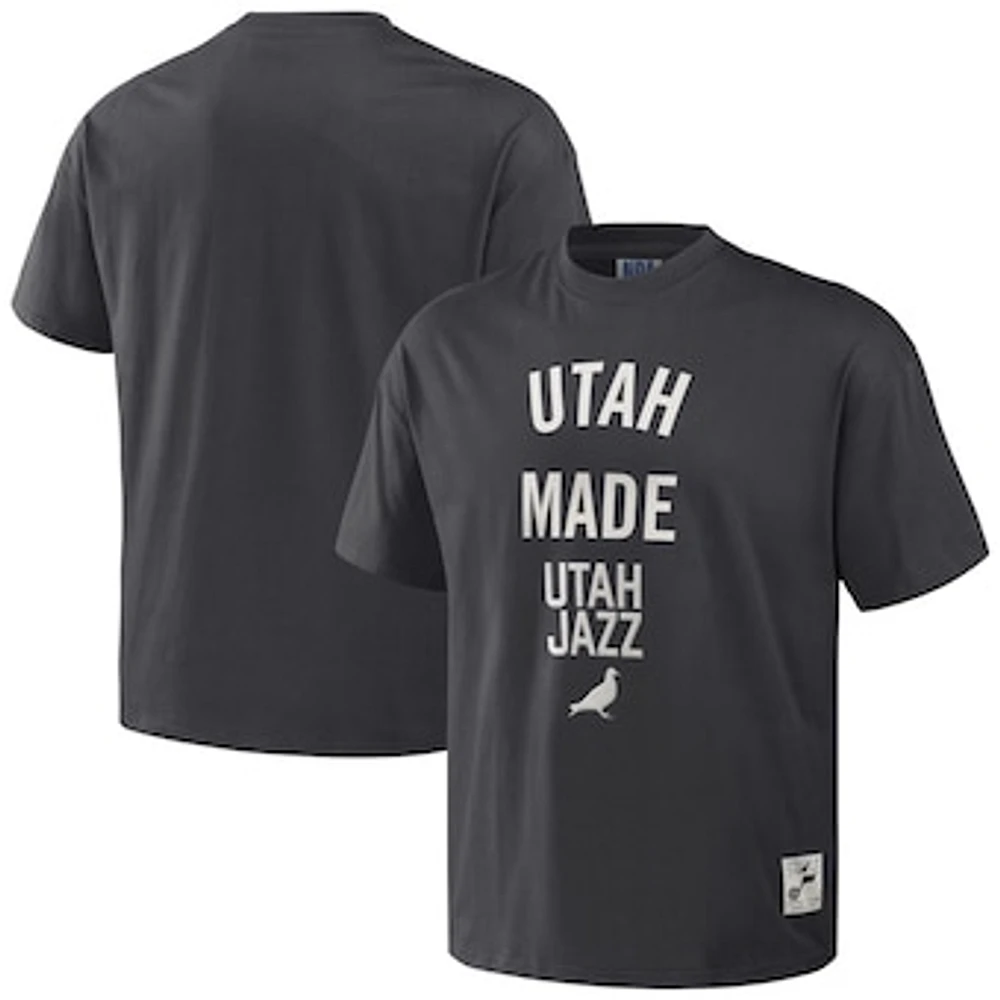 Men's NBA x Staple Anthracite Utah Jazz Heavyweight Oversized T-Shirt