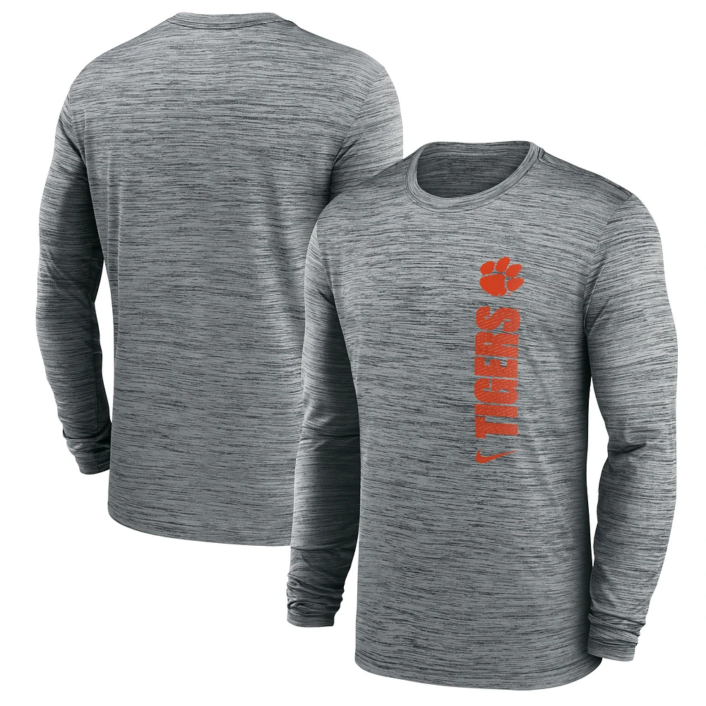 Men's Nike Clemson Tigers Sideline Velocity Performance Long Sleeve T-Shirt