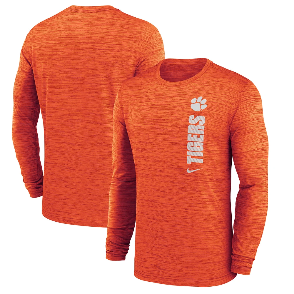 Men's Nike Clemson Tigers Sideline Velocity Performance Long Sleeve T-Shirt