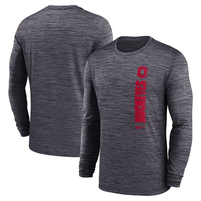 Men's Nike Ohio State Buckeyes Sideline Velocity Performance Long Sleeve T-Shirt