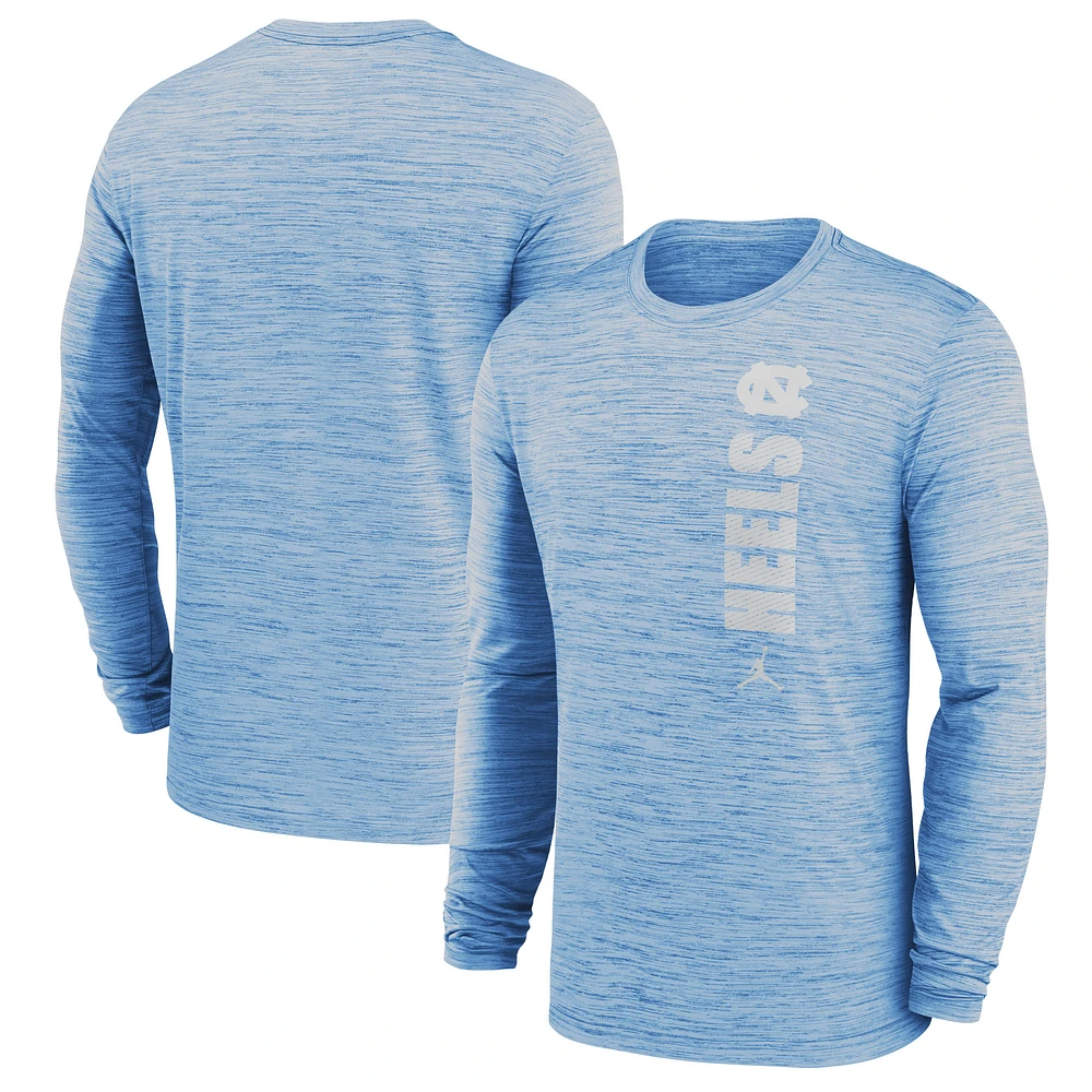Men's Jordan Brand Carolina North Tar Heels Sideline Velocity Dri-FIT Long Sleeve T-Shirt