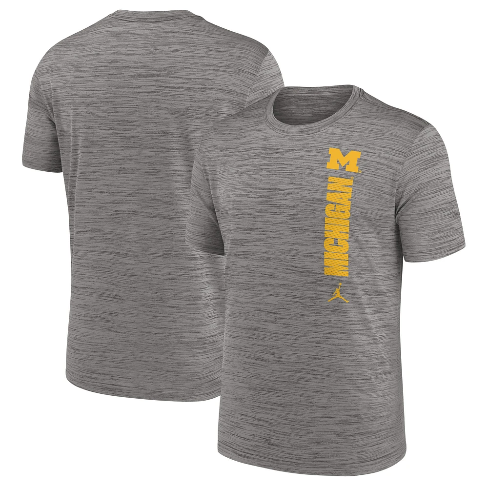 Men's Jordan Brand Gray Michigan Wolverines Sideline Velocity Dri-FIT T-Shirt