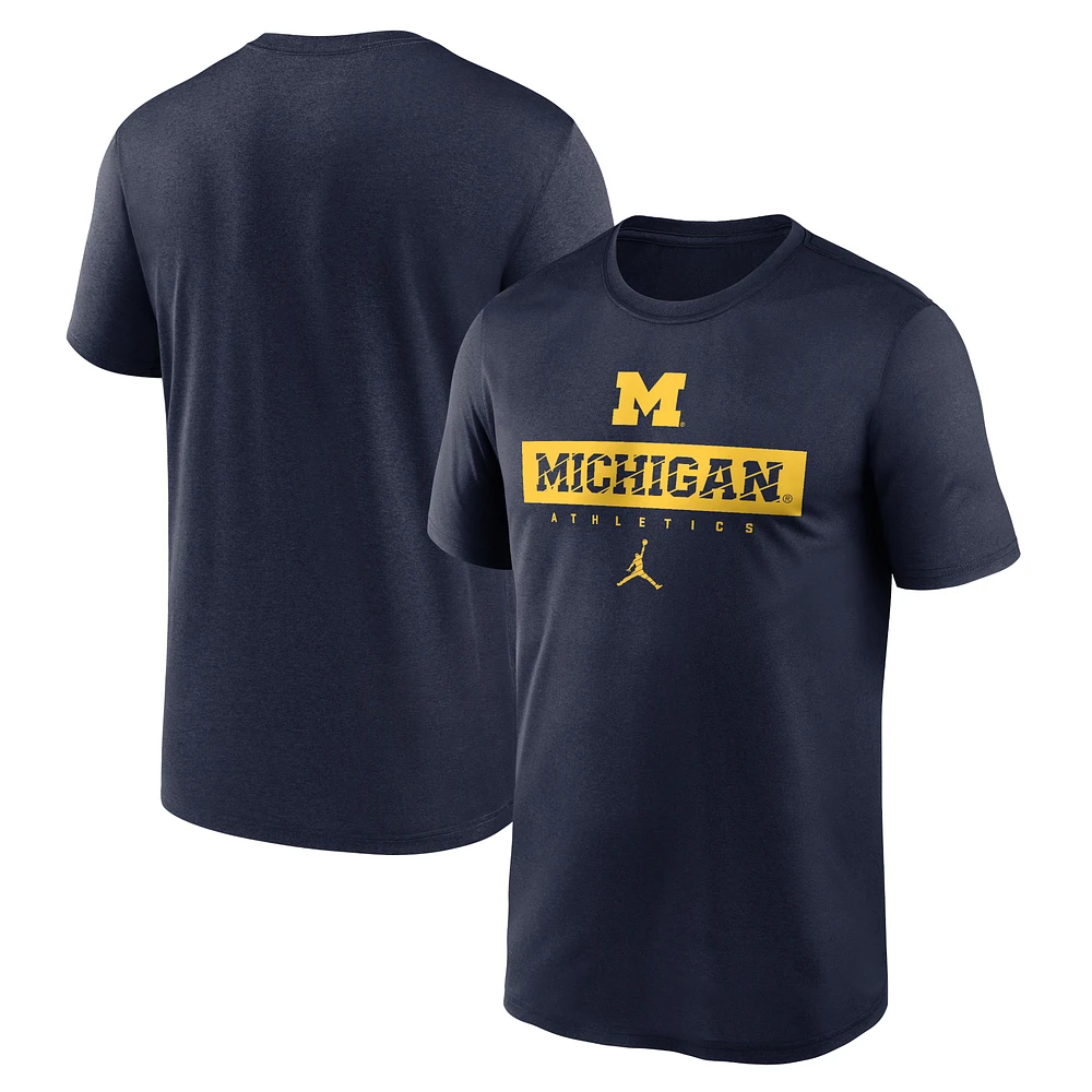 Men's Jordan Brand Navy Michigan Wolverines Sideline Legend Dri-FIT T-Shirt