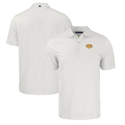 Men's Cutter & Buck White/Gray Tennessee Tech Golden Eagles Pike Eco Symmetry Print Stretch Recycled Polo