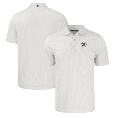 Men's Cutter & Buck White/Gray Virginia Military Institute Keydets Pike Eco Symmetry Print Stretch Recycled Polo