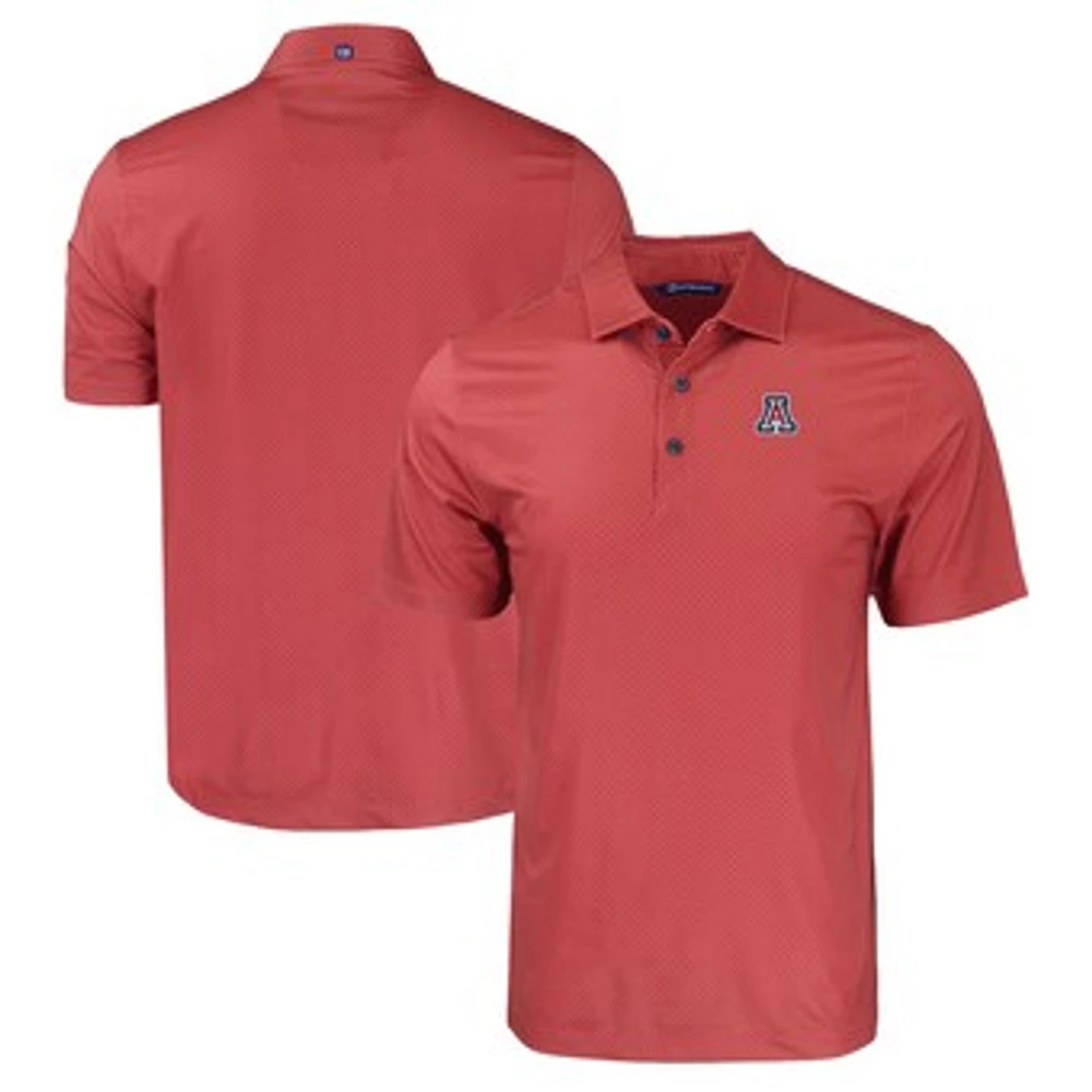 Men's Cutter & Buck Red Arizona Wildcats Pike Eco Tonal Geo Print Stretch Recycled Polo