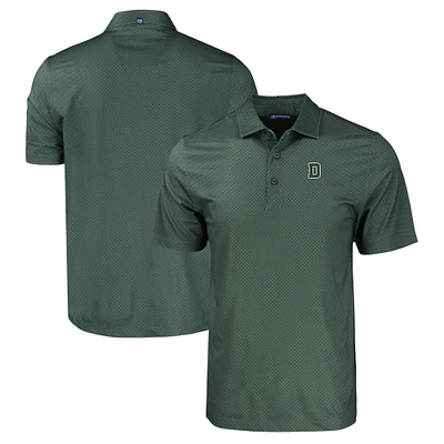 Men's Cutter & Buck Green Dartmouth Big Pike Eco Tonal Geo Print Stretch Recycled Polo